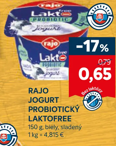 Rajo Jogurt probiotický laktofree