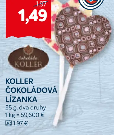 Koller Čokoládová lízanka - dva druhy