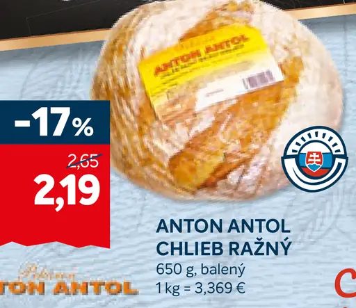 ANTON ANTOL Chlieb ražný