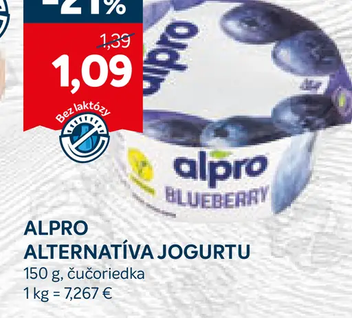 Alpro Alternatíva Jogurtu Čučoriedka