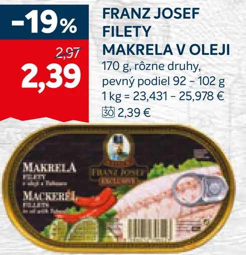 Franz Josef Filety Makrela v Oleji