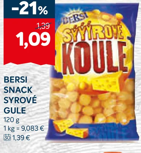 Bersi snack syrové gule