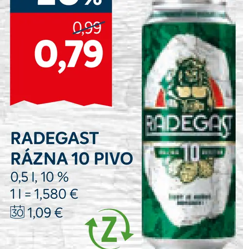 Radegast Rázná 10 plechovka