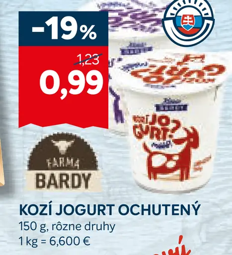 Kozi jogurt ochutený