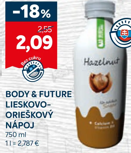 Body & Future Lieskovo-orieškový nápoj