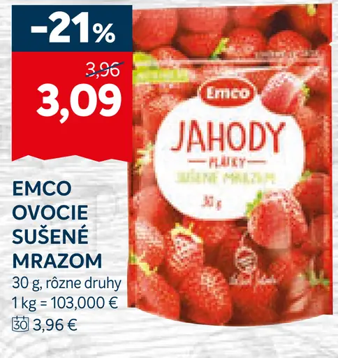 Emco Ovocie sušené mrazom jahody