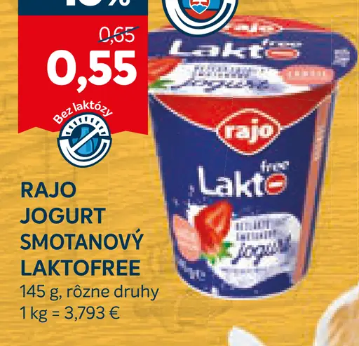 Rajo jogurt smotanový Laktózový free