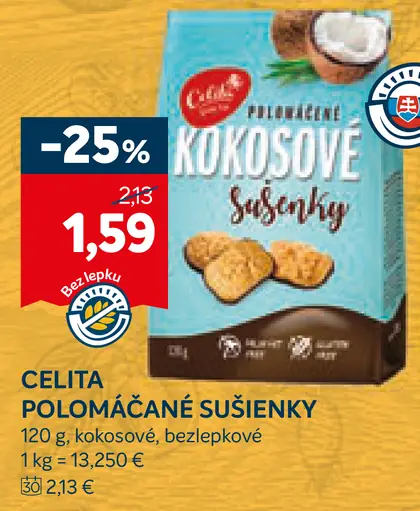 Celita polomáčané kokosové sušienky