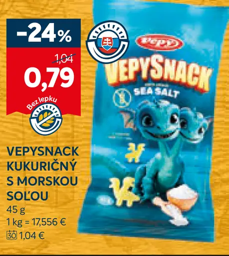 Vepysnack kukuričný s morskou soľou