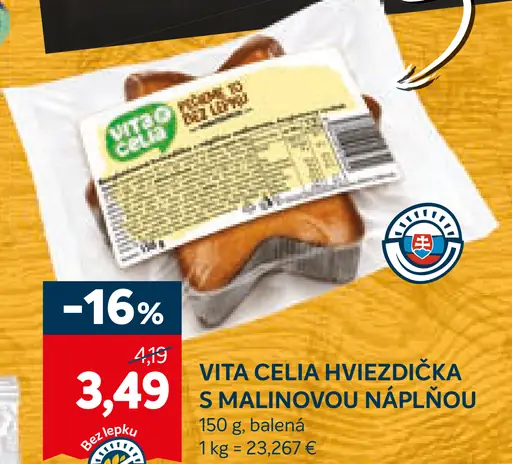 Vita Celia Hviezdička s malinovou náplňou