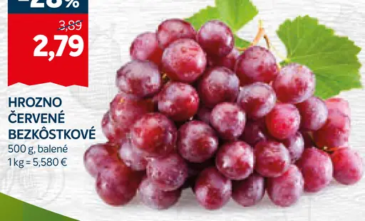 Hrozno červené bezkôstkové