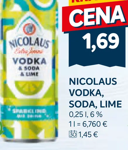 Nicolaus Vodka Soda Lime plechovka