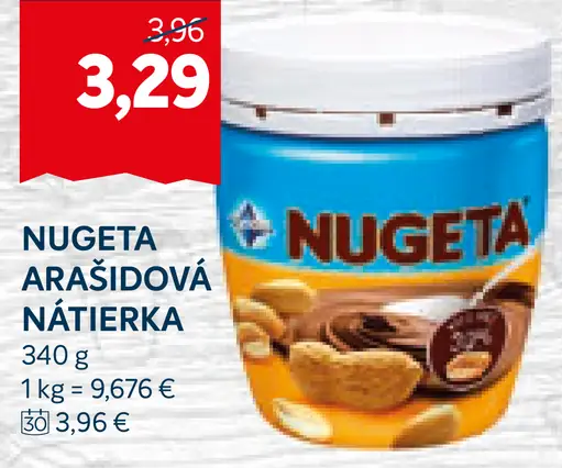 Nuggeta Arašídová Nátierka