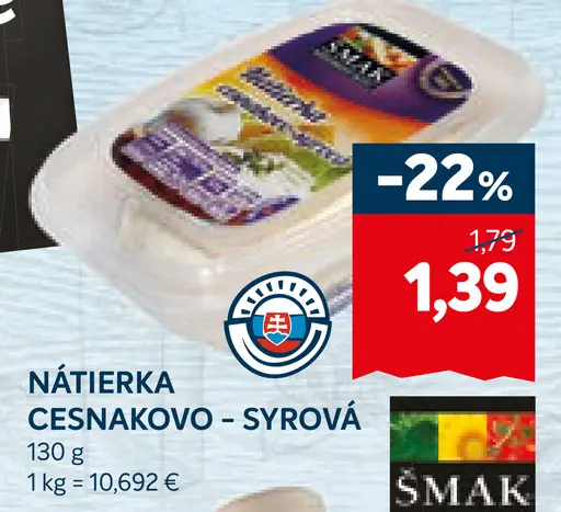ŠMAK Nátierka cesnakovo-syrová