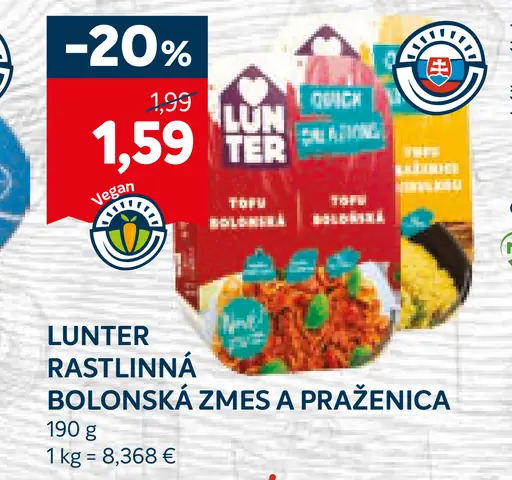 Lunter Rastlinná Bolonská Zmes a Praženica