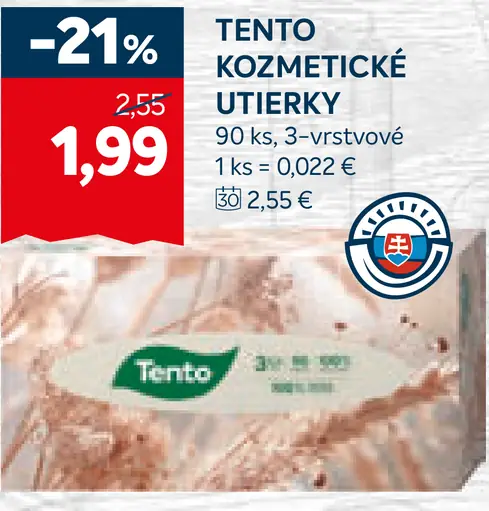 Tento kozmetické utierky
