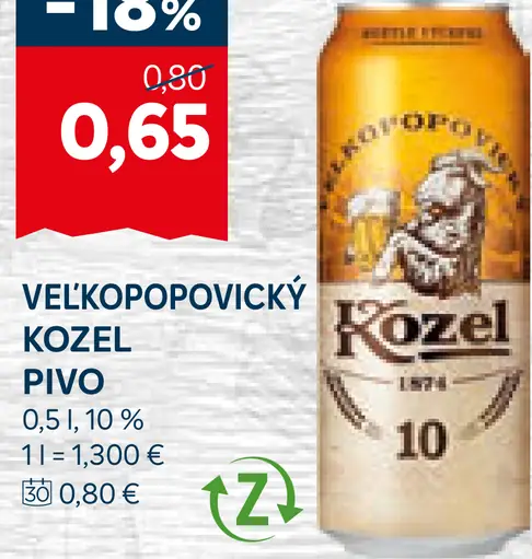 Velkopopovický Kozel plechovka