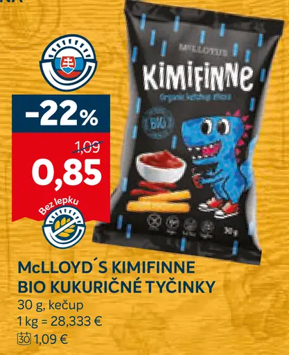 McLloyd's Kimifinne Bio kukuričné tyčinky