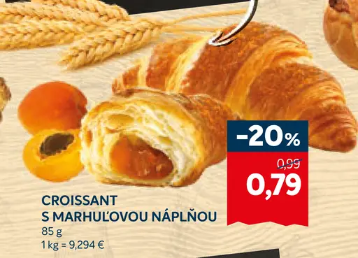 Croissant s marhuľovou náplňou
