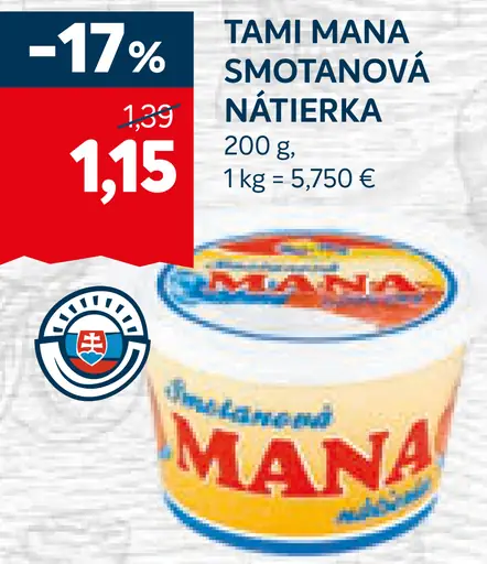 Tami Mana Smotanová nátierka