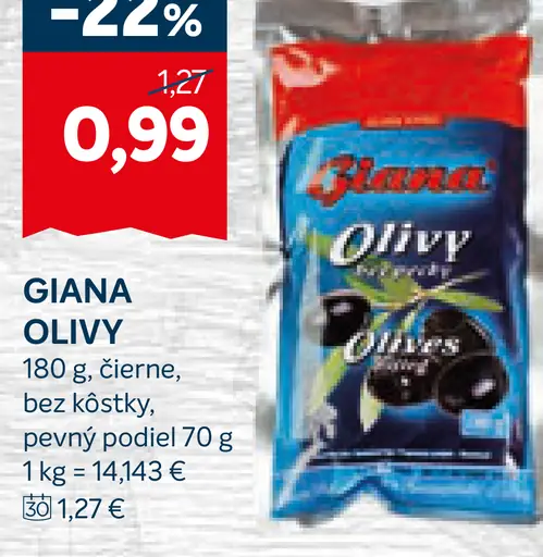 Giana Olivy Čierne Bez Kôstky