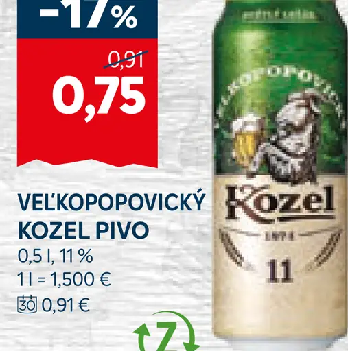 Velkopopovický Kozel plechovka
