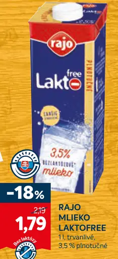 RAJO Mlieko laktofree
