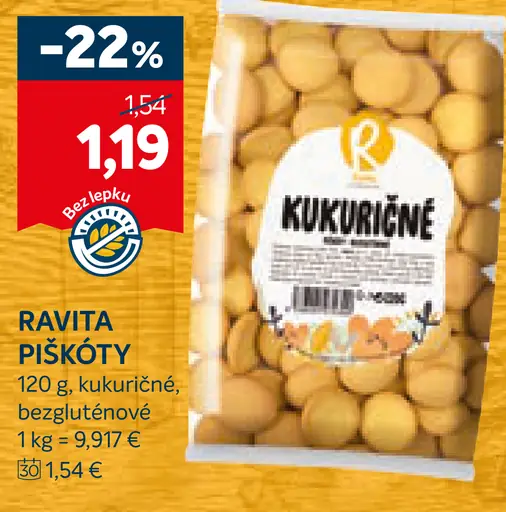 Ravita piškóty kukuričné