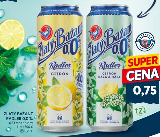 Zlatý Bažant radler plechovka