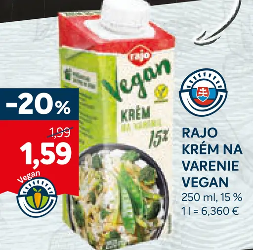 Rajo krém na varenie Vegan