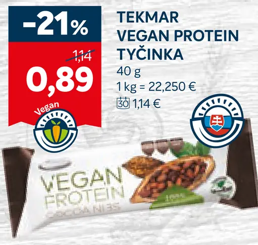 TEKMAR Vegan protein tyčinka