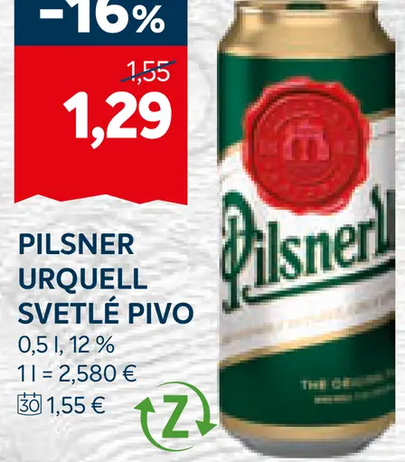 Pilsner Urquell plechovka