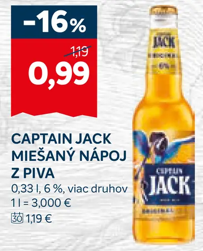 Captain Jack Miešaný nápoj z piva