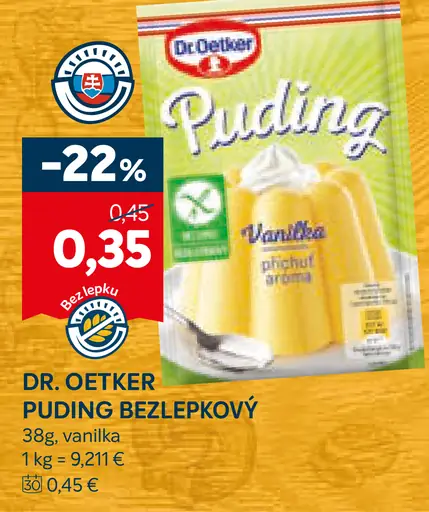 Dr. Oetker puding bezlepkový