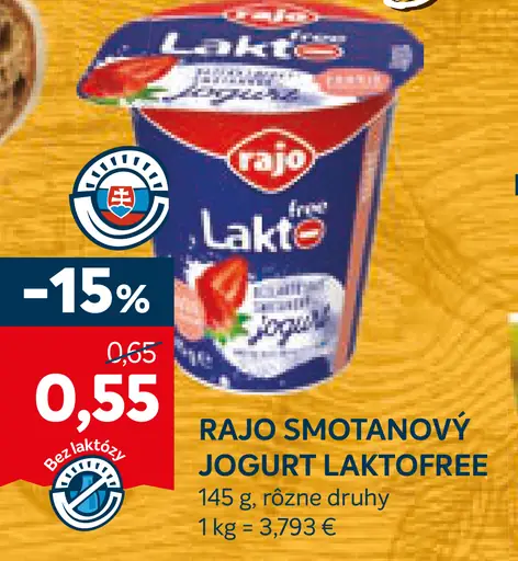 Rajo Smotanový jogurt laktofree