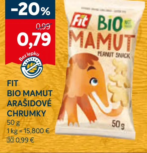 Fit Bio Mamut Arašidové chrumky