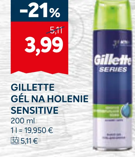 Gillette Gél na holenie Sensitive