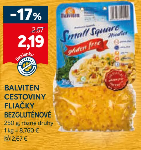 Balviten Cestoviny Fliačky Bezlepkové