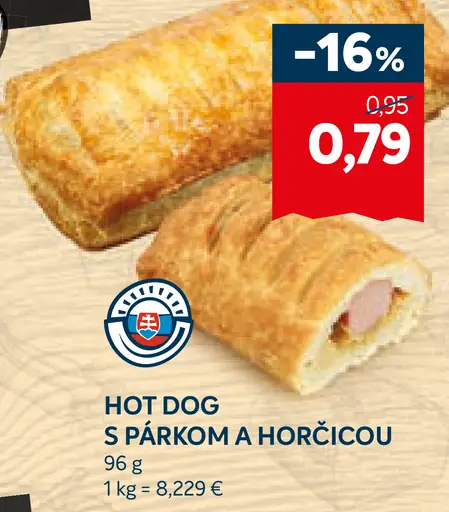 Hot dog s párkom a horčicou
