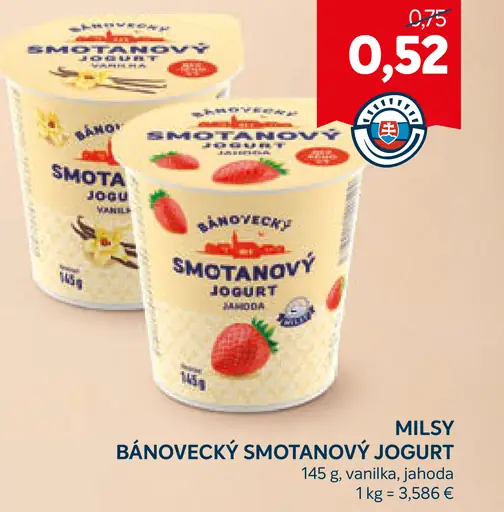 Milsy Bánovecký smotanový jogurt marhuľa