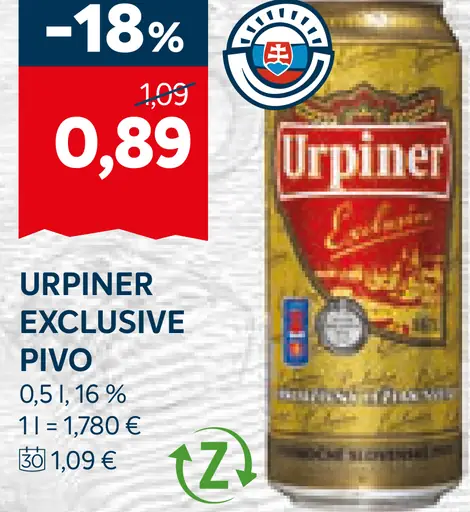 Urpiner Exclusive plechovka