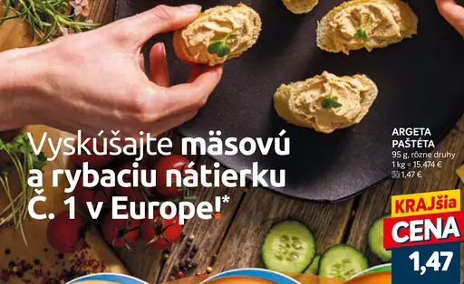 Argeta Paštéta rôzne druhy