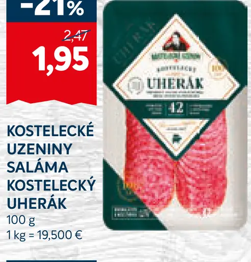 Kostelecké Uzeniny saláma Kostelecký uherák