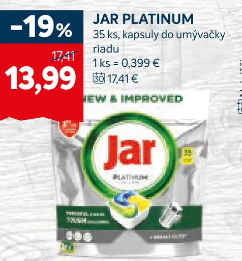 Jar Platinum kapsuly do umývačky riadu