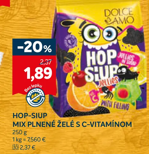 Hop-Siup MIX plnené želé s C-vitamínom