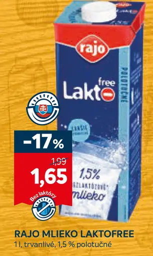 Rajo Laktózové mlieko