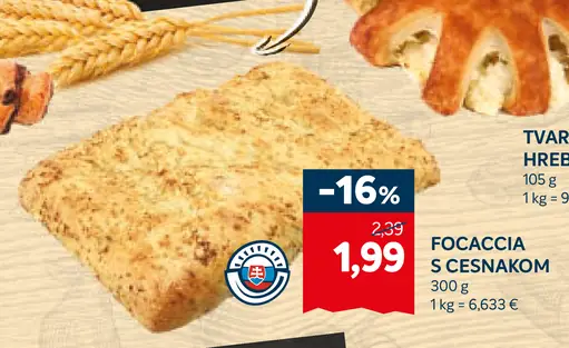 Focaccia s cesnakom