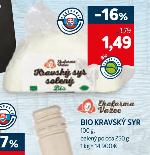 Bio kravský syr solený