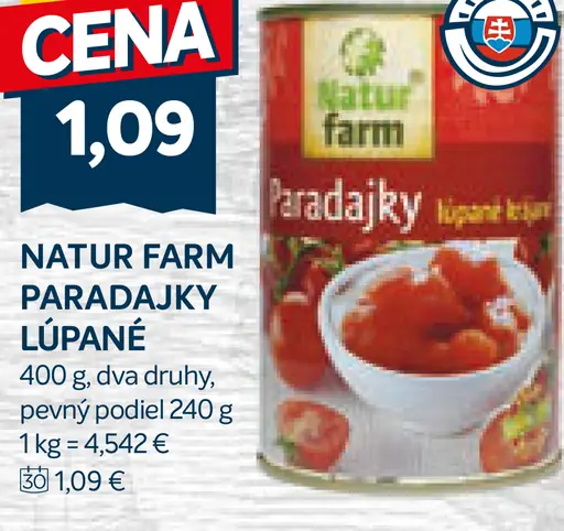 Natur Farm Paradajky lúpané krájané