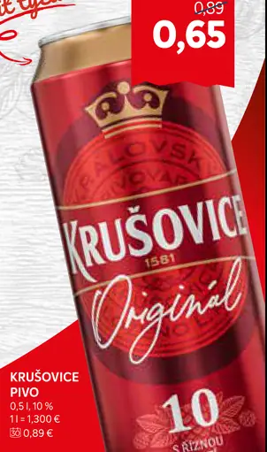 Krušovice Pivo plechovka
